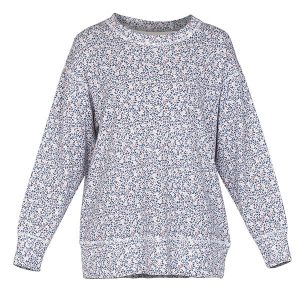 FREJA sweater i mønster "Mose" - blå