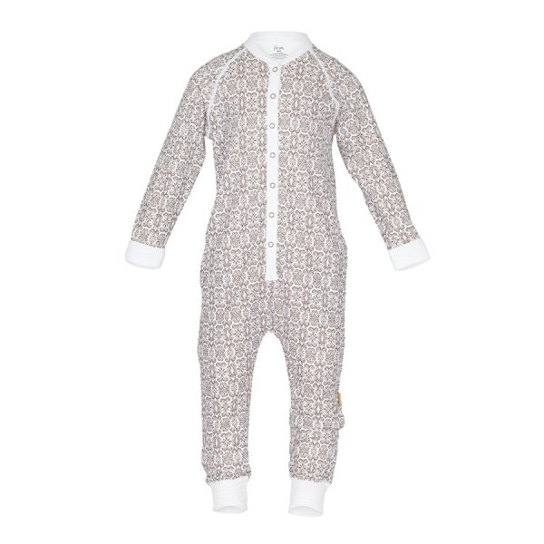 Onepiece pysj til barn - Gull nattdrakt - Fjellstrikk - Beige