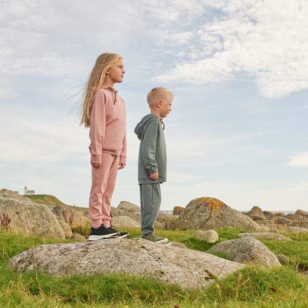 Hettegenser til barn - Loungewear - Sølv - Gammelrosa